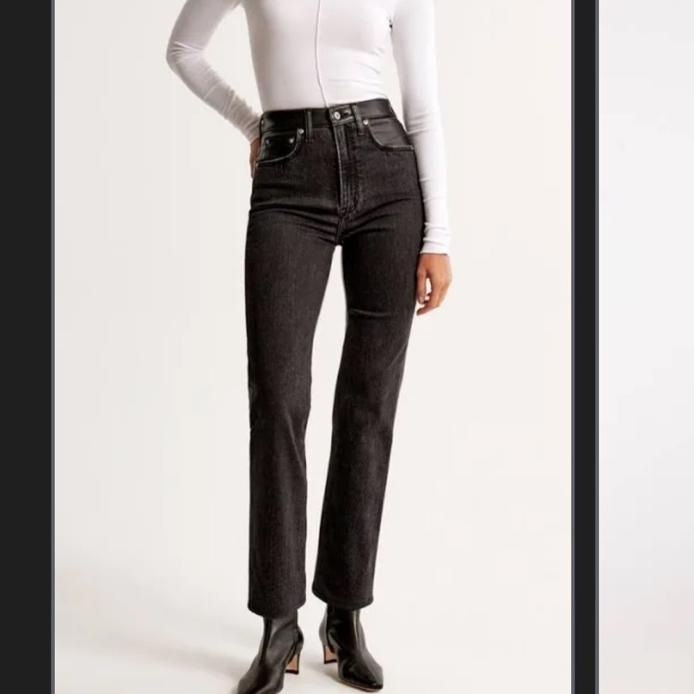 Abercrombie & Fitch Women's Jeans with Leather Accents